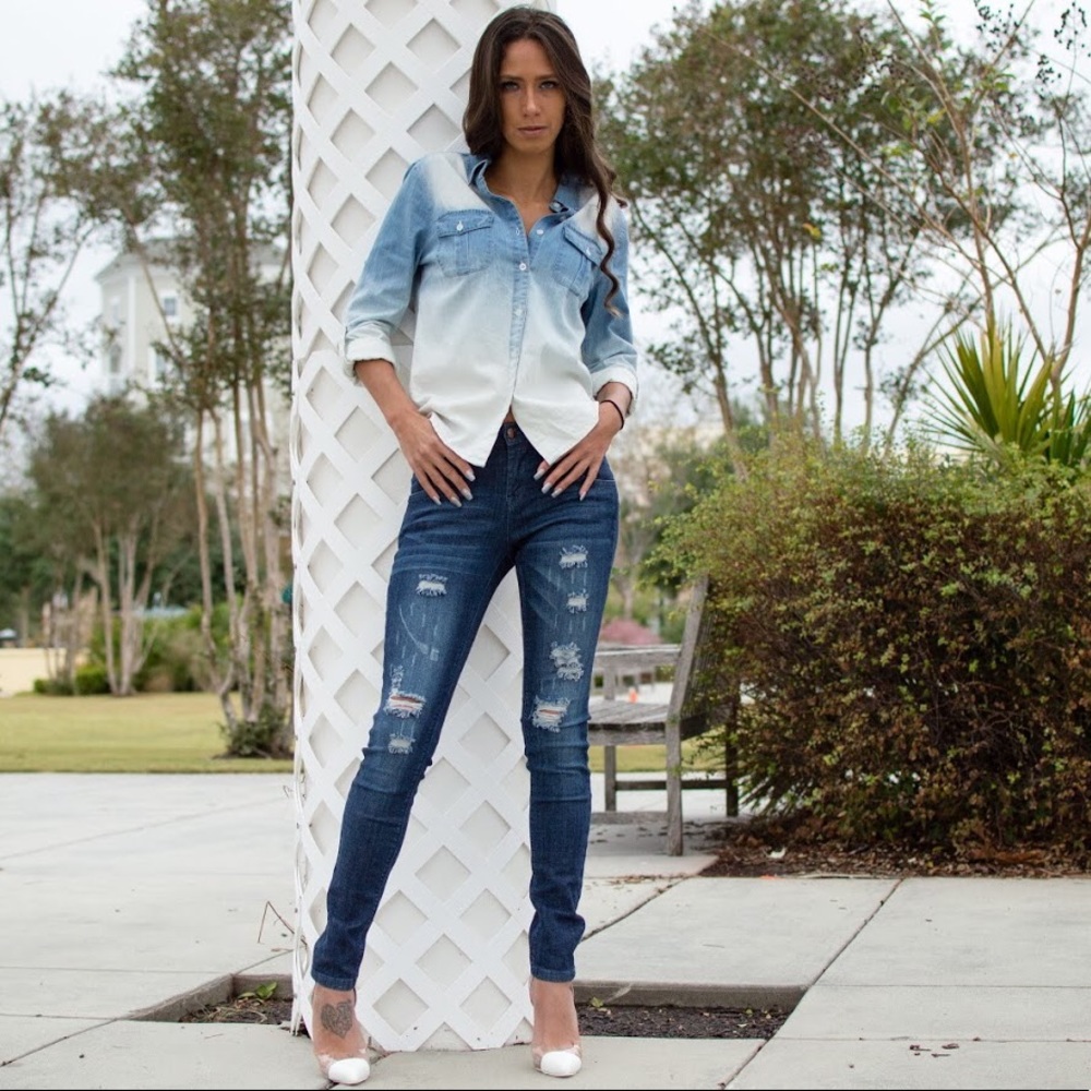 Distressed jeans